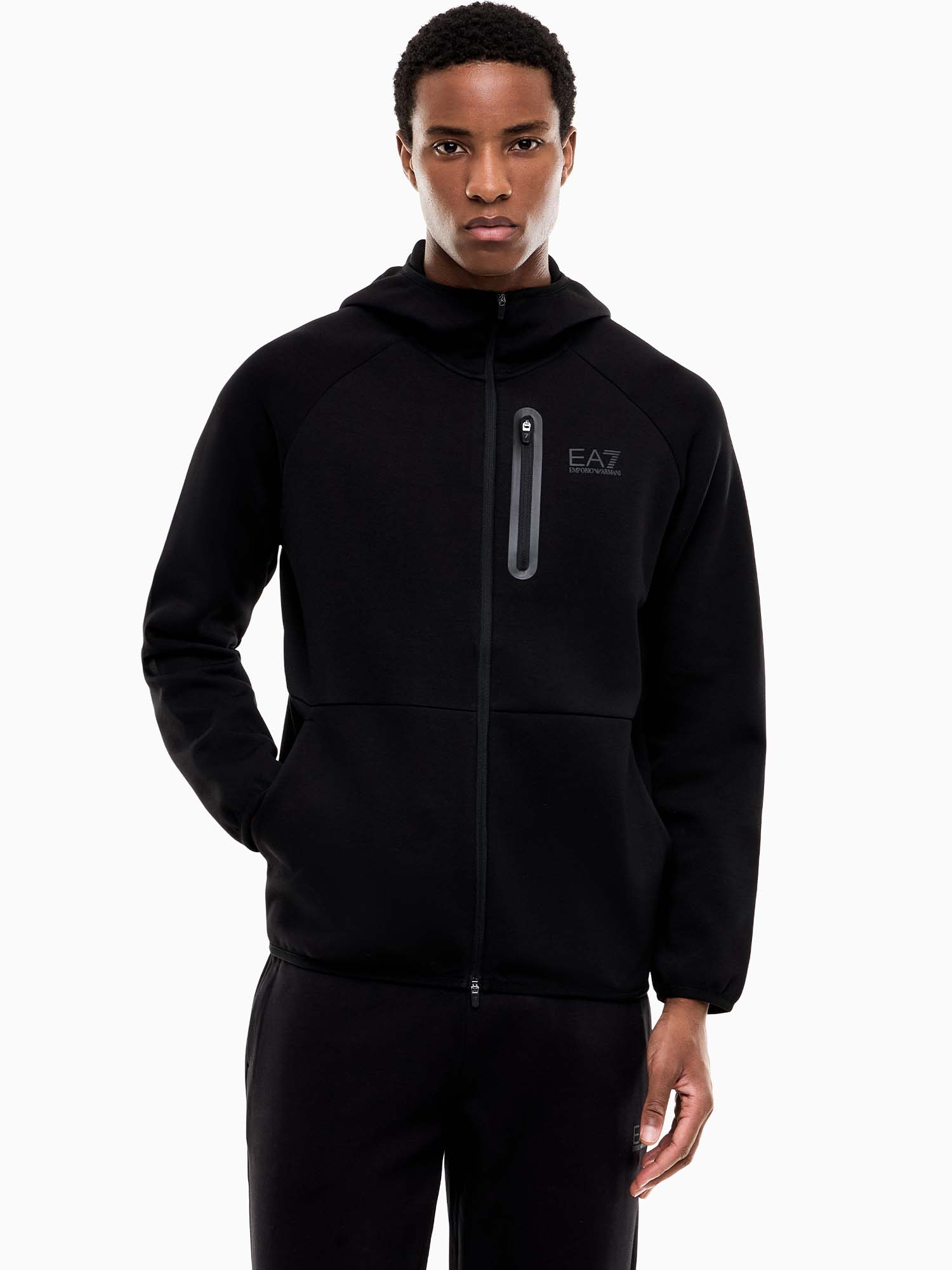 Felpa uomo nera EA7 Emporio Armani Natural Ventus7